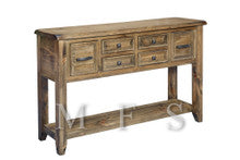 PINELANDS 6 DRAWER HALL TABLE (HTG6DHT) - 925(H) X 1520(W) X 390(D) - GREY WASH (#501) , WALNUT (219)