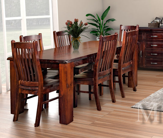 PINELANDS (HTG) 9 PIECE DINING SETTING (WITH 8 DINING CHAIRS) WITH SQUARE TABLE -1500(W) x 1500(D) - GREY WASH (#501) , WALNUT (219)