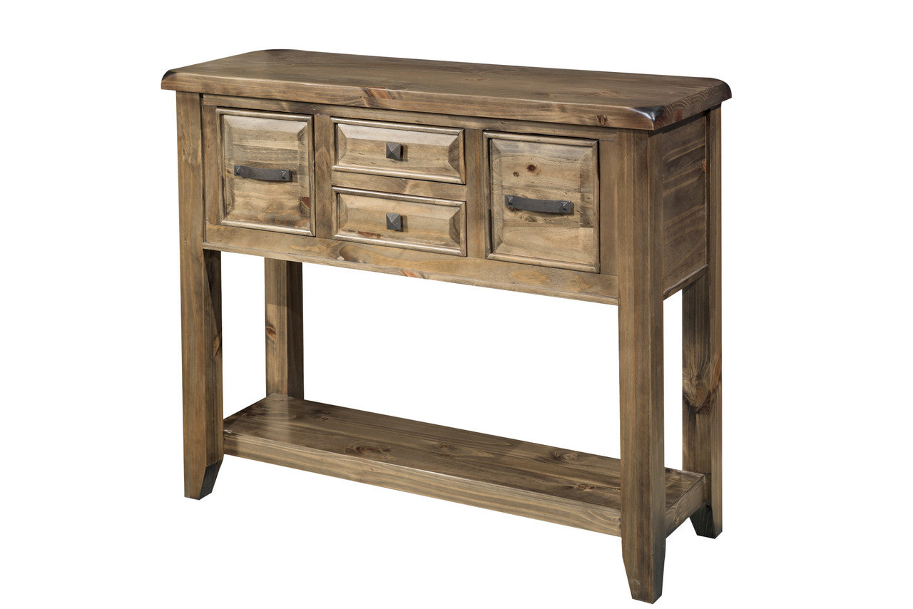 Pinelands 4 Drawer Hall Table (HTG4DHT) - 925(H) X 1160(W) X 390(D) - Grey Wash (#501)