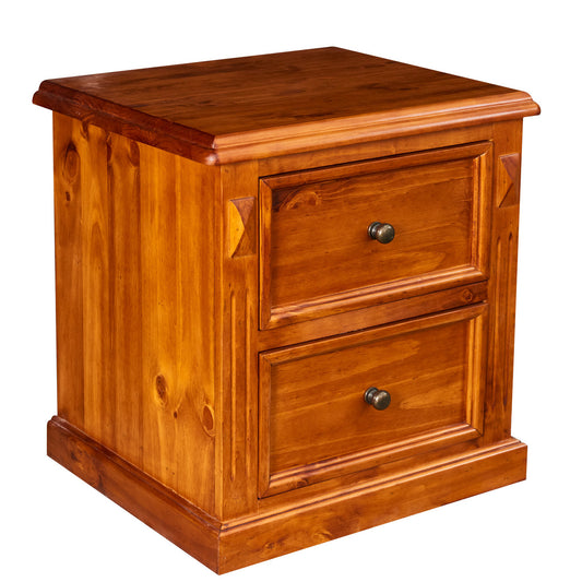 Legions (W182) 2 Drawer Bedside Table - Nutmeg