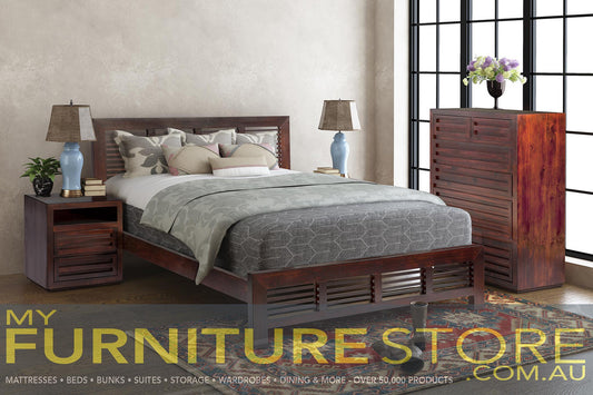 MANLY (AUSSIE MADE) KING 3 PIECE (BEDSIDE) BEDROOM SUITE - BALTIC (#215) , WALNUT (#219) OR GREYWASH (#501)
