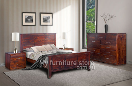 Queen Narrabeen Panel Bed (14-15-15-20-21-18-5) - Baltic(#215) , Walnut(#219) , Greywash (#501)