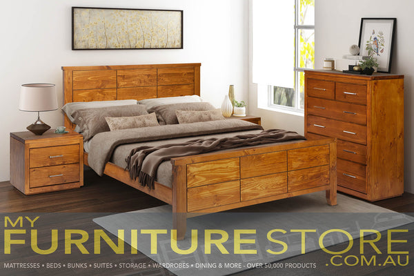 KING NARRABEEN PANAL (14-15-15-20-21-18-5) BED (NTRK(B) - BALTIC(#215) , WALNUT(#219) , GREYWASH (#501)