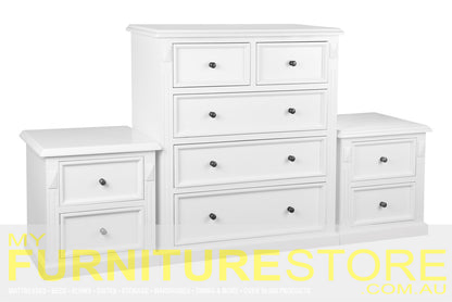 LEGIONS QUEEN OR DOUBLE 6 PIECE (THE LOT) BEDROOM SUITE - ASSORTED PAINTED COLOURS