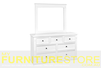 LEGIONS QUEEN OR DOUBLE 6 PIECE (THE LOT) BEDROOM SUITE - ASSORTED PAINTED COLOURS