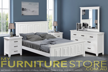 SYDNEYSIDE DOUBLE OR QUEEN 5 PIECE (DRESSER) BEDROOM SUITE - ASSORTED PAINTED COLOURS