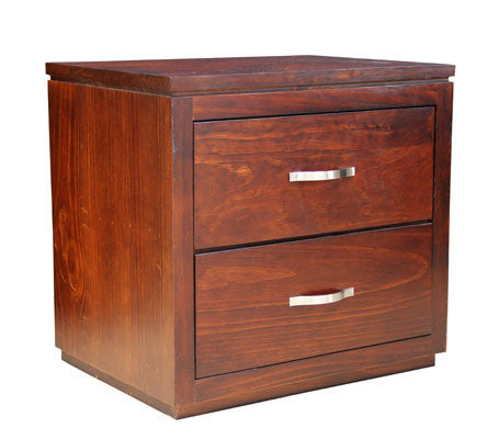 NARRABEEN (CUSTOM MADE) 2 DRAWER 100% HARDWOOD BEDSIDE TABLE - ASSORTED COLOURS