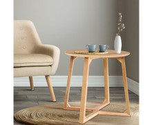 LESLIE ROUND WOODEN COFFEE TABLE - NATURAL
