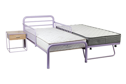 SINGLE BUDGET 2 RAIL TODDLER BEDROOM SUITE WITH SINGLE POP UP TRUNDLE - ASSORTED COLOUR