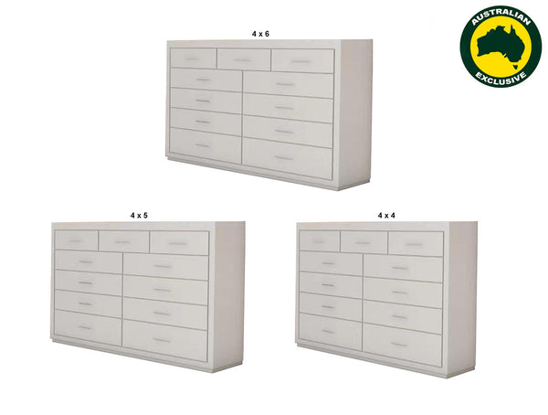 NARRABEEN (AUSSIE MADE) 11 DRAWER LARGE CHEST COLLECTION - ASSORTED PAINTED COLOURS - STARTING FROM $1299