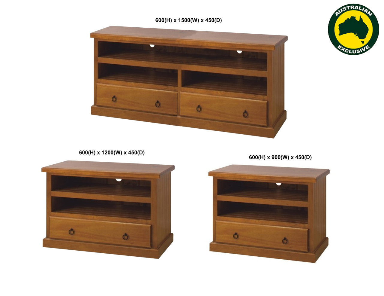 Natasha (AUSSIE MADE) TV Unit Collection - Assorted Stained Colours