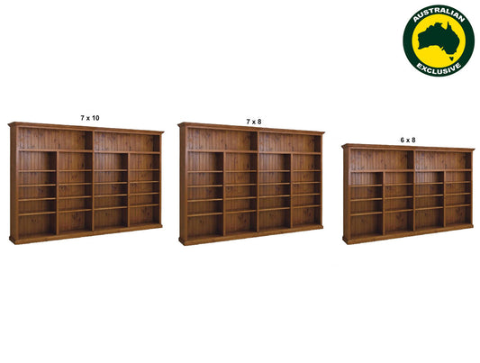 Nolan (AUSSIE MADE) Highline Bookcase Collection - 3 Sections - Assorted Stained Colours