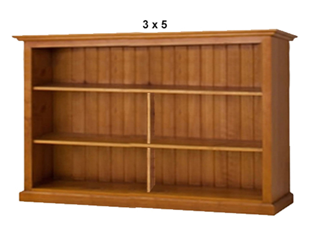 NOLAN (AUSSIE MADE) LOWLINE BOOKCASE 40mm TRIMM COLLECTION - ASSORTED STAINED COLOURS - STARTING FROM $399