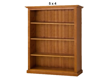 NOLAN (AUSSIE MADE) LOWLINE BOOKCASE 40mm TRIMM COLLECTION - ASSORTED STAINED COLOURS - STARTING FROM $399