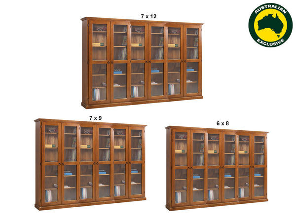 NOOSA (AUSSIE MADE) 6 DOOR LIBRARY UNIT COLLECTION - ASSORTED STAINED COLOURS - STARTING FROM $2699