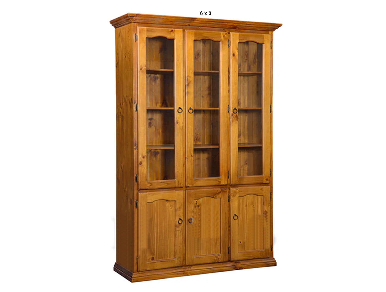 NOOSA (AUSSIE MADE) LIBRARY 6 DOOR DISPLAY CABINET COLLECTION - ASSORTED STAINED COLOURS - STARTING FROM $1099