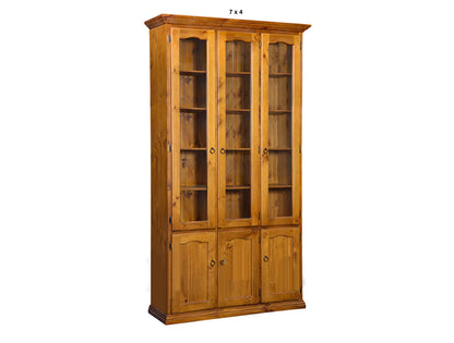 NOOSA (AUSSIE MADE) LIBRARY 6 DOOR DISPLAY CABINET COLLECTION - ASSORTED STAINED COLOURS - STARTING FROM $1099