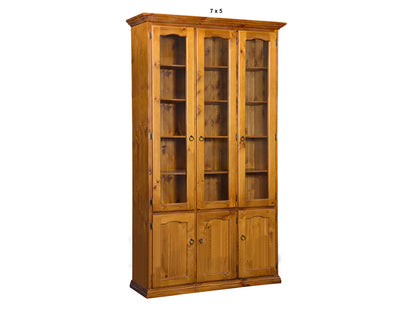 NOOSA (AUSSIE MADE) LIBRARY 6 DOOR DISPLAY CABINET COLLECTION - ASSORTED STAINED COLOURS - STARTING FROM $1099