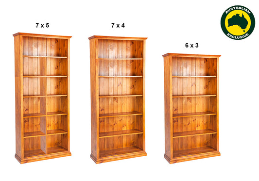 NOOSA (AUSSIE MADE) HIGHLINE STANDARD BOOKCASE COLLECTION - ASSORTED COLOURS - STARTING FROM $599