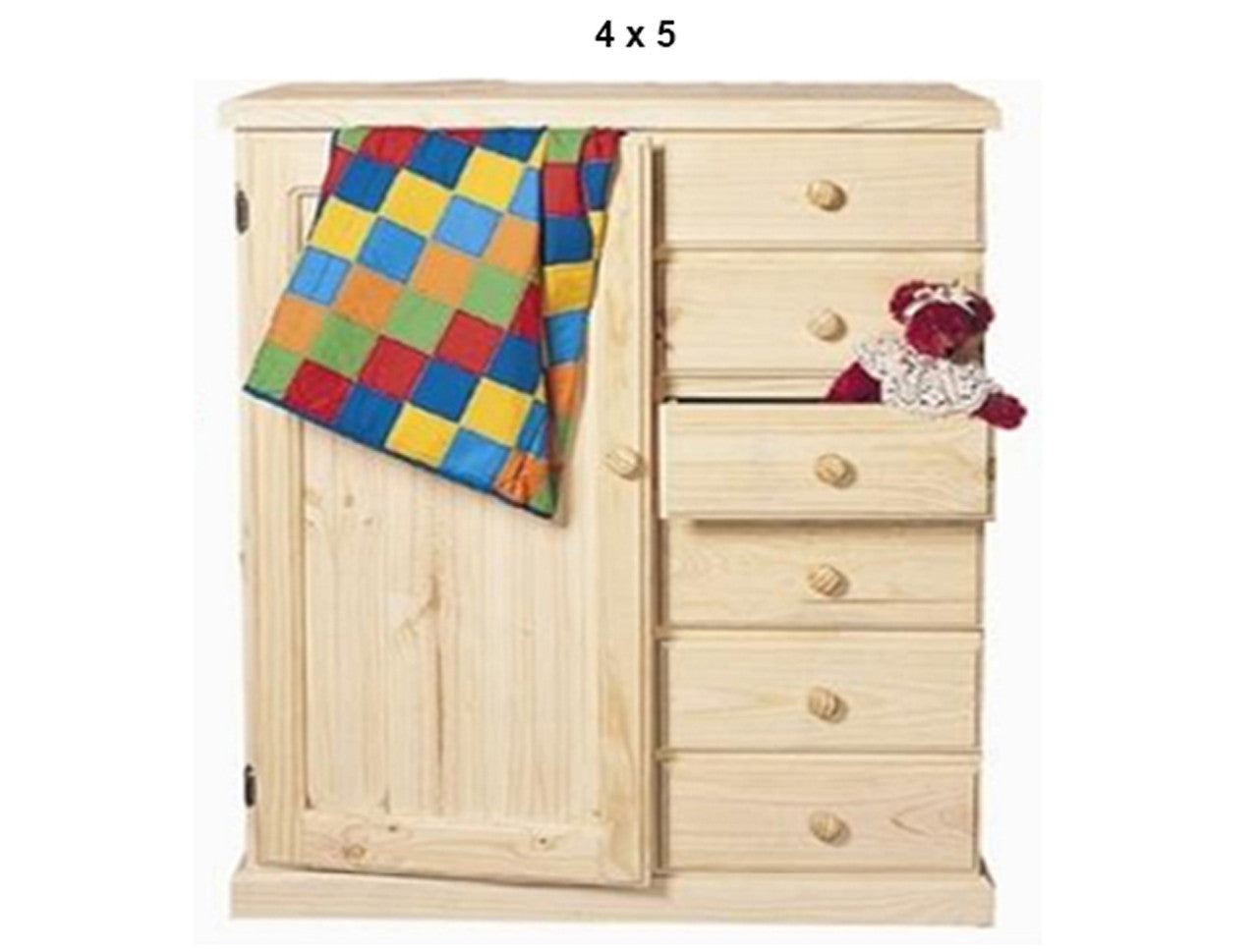 NURSERY (AUSSIE MADE) 1 DOOR / 6 DRAWER WARDROBE COLLECTION - ASSORTED STAINED COLOURS - STARTING FROM $1199