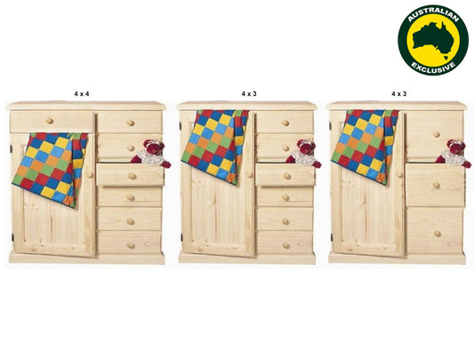 NURSERY (AUSSIE MADE) WARDROBE COLLECTION - ASSORTED STAINED COLOURS - STARTING FROM $849