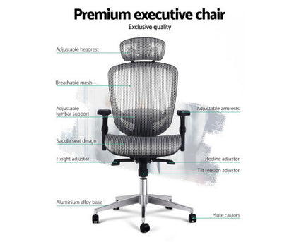 AUDEN EXECUTIVE OFFICE COMPUTER CHAIR - GREY