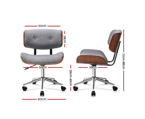 AILLANA BENTWOOD EXECUTIVE OFFICE CHAIR - GREY & WOOD