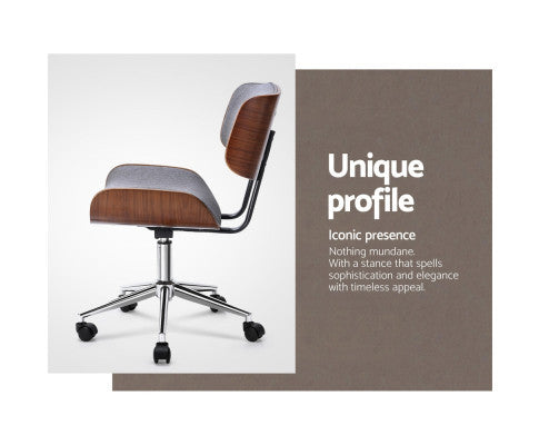 AILLANA BENTWOOD EXECUTIVE OFFICE CHAIR - GREY & WOOD