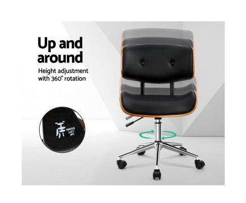 AILLANA BENTWOOD EXECUTIVE OFFICE CHAIR - BLACK & WOOD