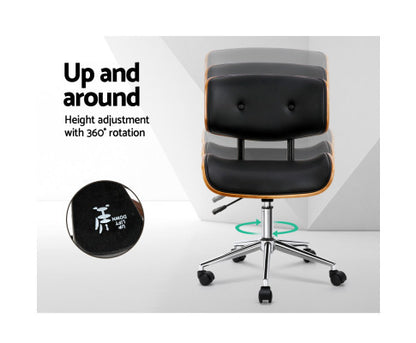 AILLANA BENTWOOD EXECUTIVE OFFICE CHAIR - BLACK & WOOD