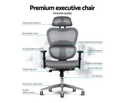 CALLEUM EXECUTIVE OFFICE COMPUTER CHAIR - GREY