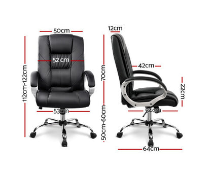 MELIONE PU LEATHER EXECUTIVE OFFICE CHAIR - BLACK