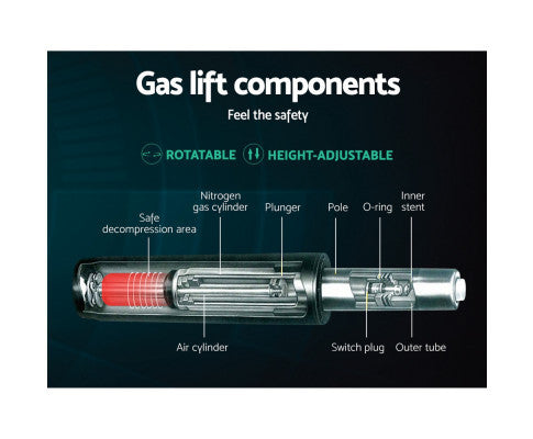 BRILEY PU LEATHER OFFICE DESK CHAIR - BLACK & WHITE