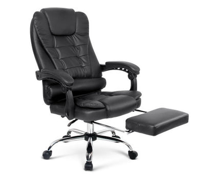 VANADEY RECLINING OFFICE CHAIR WITH FOOTREST - BLACK