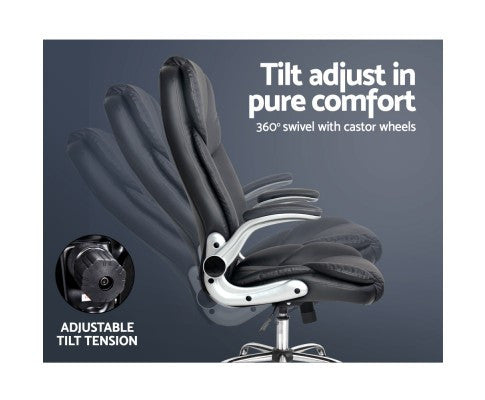 HERO LEATHERETTE EXECUTIVE OFFICE CHAIR (MODEL:9314) - BLACK