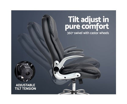 HERO LEATHERETTE EXECUTIVE OFFICE CHAIR (MODEL:9314) - BLACK