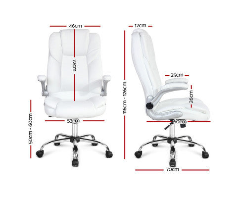 MELLIAN PU LEATHER EXECUTIVE OFFICE CHAIR - WHITE