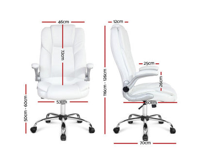 MELLIAN PU LEATHER EXECUTIVE OFFICE CHAIR - WHITE