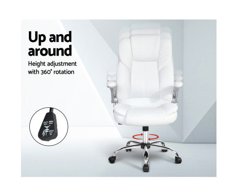 MELLIAN PU LEATHER EXECUTIVE OFFICE CHAIR - WHITE