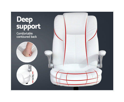 MELLIAN PU LEATHER EXECUTIVE OFFICE CHAIR - WHITE
