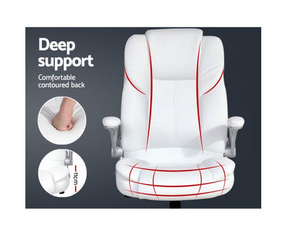 MELLIAN PU LEATHER EXECUTIVE OFFICE CHAIR - WHITE
