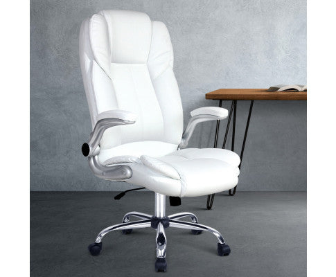 Mellian Pu Leather Executive Office Chair - White