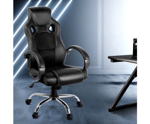 Otsana Executive Leatherette Racing Style Office Chair - Black
