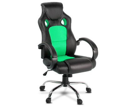 OTSANA PU LEATHER RACING STYLE OFFICE CHAIR - BLACK & GREEN