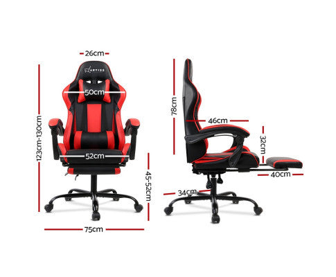 ALARICK OFFICE COMPUTER  RACER GAMING CHAIR - BLACK & RED