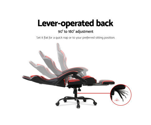ALARICK OFFICE COMPUTER  RACER GAMING CHAIR - BLACK & RED
