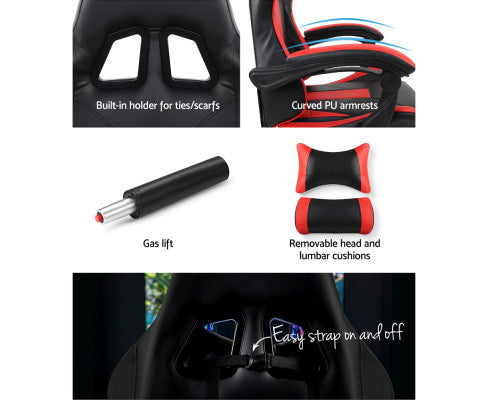 ALARICK OFFICE COMPUTER  RACER GAMING CHAIR - BLACK & RED