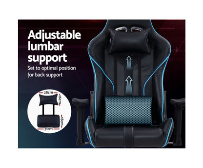 WILBUR OFFICE COMPUTER GAMING CHAIR - BLACK & BLUE