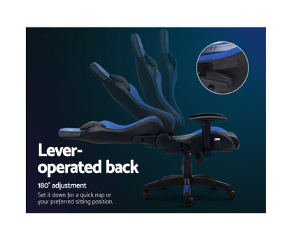 TEARNEY OFFICE COMPUTER CHAIR WITH LED LIGHTS - BLACK & BLUE