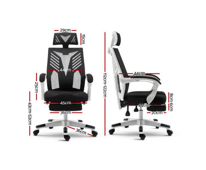 CORVINA RECLINING OFFICE COMPUTER  CHAIR  - BLACK & WHITE